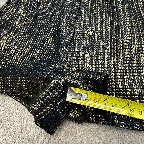 ZARA evening collection gold black metallic sequin long sleeve romper Sz XS - Picture 14 of 15